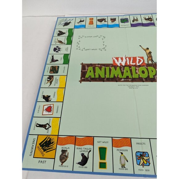 Wild Animal-Opoly Board Game Monopoly Themed Replacement Board & Instructions - Picture 4 of 7